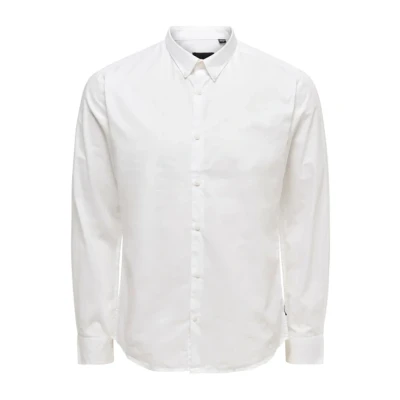 Afbeelding van Only &amp; Sons Klassisches Zakelijk overhemd, Heren, Maat: Medium, White
