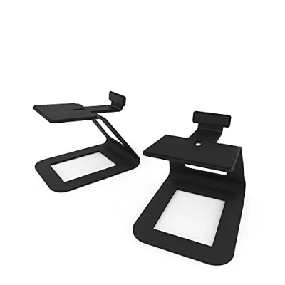 Afbeelding van Kanto SE6 Elevated Desktop Speaker Stands for Large Bookshelf Speakers &amp; Full Size 5 7 Studio Monitors 6.9 Tall Supports 22 lbs Damping 2.5 mm Silicone Padding ¼ 20 Mounting Black Pair