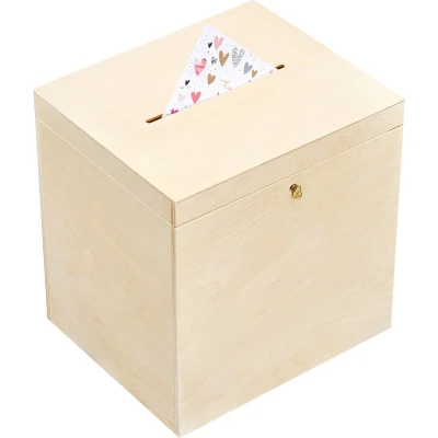 Afbeelding van Creative Deco Bruiloft Houten Doos voor Kaarten 29 x 25 30 cm Sluiting, met Deksel Opbergbox Sieraden Kerst, Kerstmis Cadeau