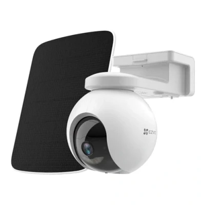 Afbeelding van EZVIZ CB8 KIT 2K bewakingscamera, wifi, voor buiten, draadloos, zonne energie, batterij 10400 mAh, intelligente tracking, persoonlijke detectie, kleurennachtzicht, bidirectionele audio, sirene, type C