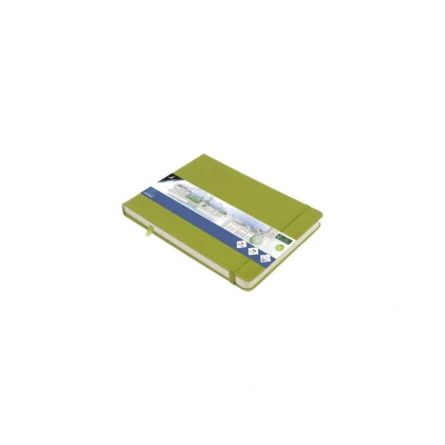 Afbeelding van Schetsboek Kangaro A5 landscape lime green PU HC 80 vel 140gr roomwit
