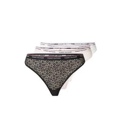 Afbeelding van Tommy Hilfiger 3P Premium Essentials Lace Thong Versch. kleure polyamide Small Dames