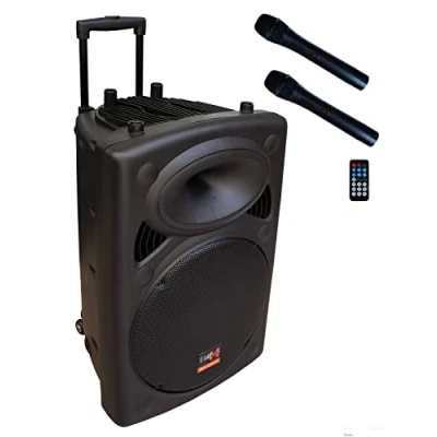Afbeelding van E Lektron EL38 M 900W mobiele PA geluidsinstallatie met accu, radio, Bluetooth, USB/SD player incl. 2 draadloze microfoons