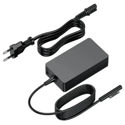 Afbeelding van Surface Pro Oplader, 65W Laptop AC Adapter voor Microsoft 8 7 6 5 4 X, 3 Go/Go 2, Book Model 1706 1800 met 5V 1A USB poort,Surface Charger