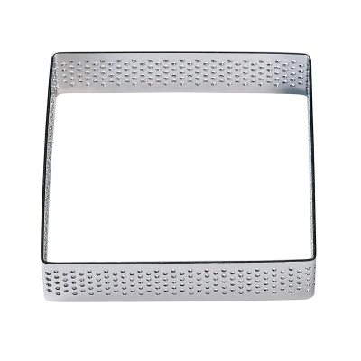 Afbeelding van BrandNewCake Taartring RVS Vierkant Geperforeerd 8x2cm