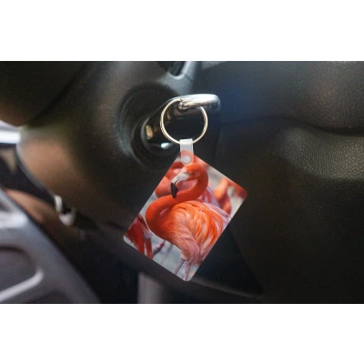 Afbeelding van Sleutelhanger Flamingo Vogel Dieren Roze Uitdeelcadeautjes Plastic