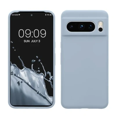 Afbeelding van kwmobile telefoonhoesje geschikt voor Google Pixel 8 Pro Hoesje met siliconen coating Smartphone case in mat lichtblauw