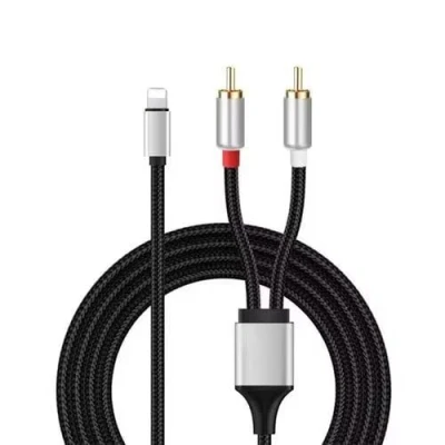 Afbeelding van ENJOY UNIQUE cinch kabel IOS telefoon naar jack 2 x RCA stekker stereo audio auxiliary phono adapter compatibel met iPhone voor tv, versterker hifi, DJ luidspreker, thuisbioscoop, m