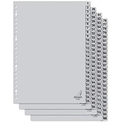 Afbeelding van Tabbladen Kangaro 23 gaats G4100CM 1 100 genummerd grijs PP