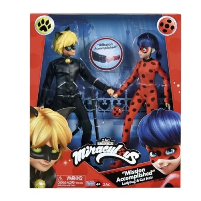 Afbeelding van Een set Miraculous Ladybug en Cat Noir poppen van Playmates