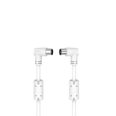 Afbeelding van Hama Antennekabel Coaxstekker Coaxkoppeling 90&amp;Deg; 3,0 M 90 Db