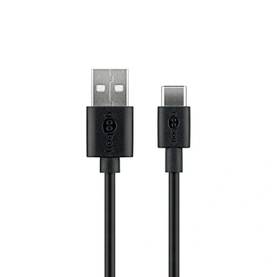 Afbeelding van USB A naar C kabel 2 meter 2.0 (Zwart)
