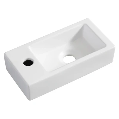Afbeelding van Wiesbaden Rhea mini fontein links 36,5 x 18 9 cm keramiek mat wit