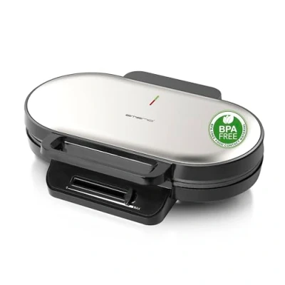 Afbeelding van EMERIO WM 123356 Dubbele wafelijzer voor in totaal 10 hartvormige wafels (2 met een diameter van ca. 14 cm) Temperatuurregelaar bruining naar wens antiaanbaklaag BPA vrij 1200W