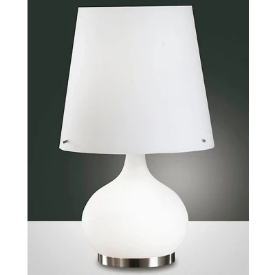 Afbeelding van Fabas Luce Ade tafellamp, hoogte 58 cm, wit, glas