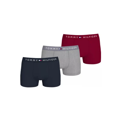 Afbeelding van Tommy Hilfiger Original Trunk 3 PACK Onderbroeken, Heren, Maat: Medium, Desert sky/medium grey heather/red