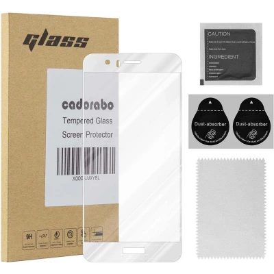 Afbeelding van Cadorabo Screenprotector geschikt voor Honor 8 / PREMIUM Volledig scherm pantserfolie Beschermfolie in TRANSPARANT met WIT Gehard (Tempered) display beschermglas 9H hardheid 3D Touch