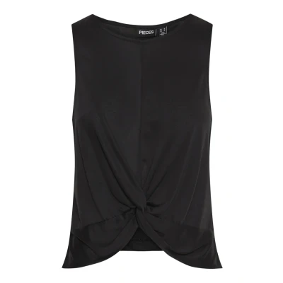 Afbeelding van Pieces Pcanora KNOT Top, Dames, Maat: Small, Black