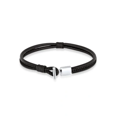 Afbeelding van Kuzzoi Basic Armband, Heren, Maat: 19, Black