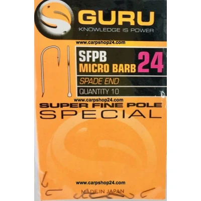 Afbeelding van Guru SFPB Micro Barb Spade End Super Fine Pole Special Haak Met Weerhaak 5 Maten 24