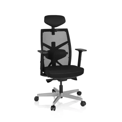 Afbeelding van hjh OFFICE Bellac Professionele bureaustoel Zwart stof / netstof