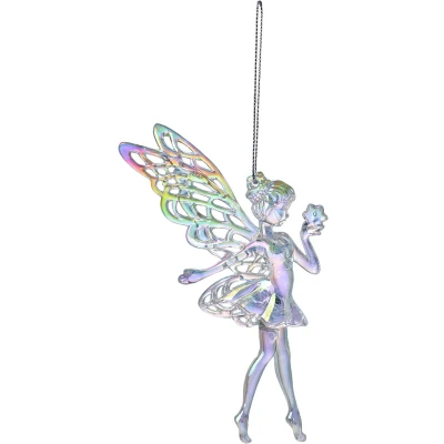 Afbeelding van Clayre &amp; Eef Kersthanger Fee 15 cm Zilverkleurig Kunststof Kerstboomversiering