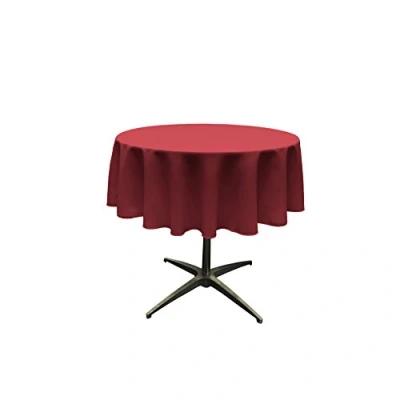 Afbeelding van LA Linen Poplin rond tafelkleed, Polyester, Cranberry, 51 inch
