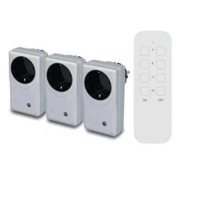 Afbeelding van Unitec draadloze afstandsbedieningsset 3+1, contactdozen met afstandsbediening, Binnen en buiten, verschillende kleuren zilver