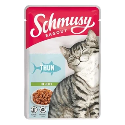Afbeelding van 22x100g Tonijn Ragout in Gelei Schmusy Kattenvoer