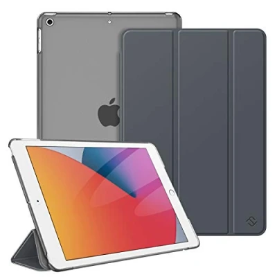Afbeelding van Fintie Hoes voor iPad 10.2 inch (9e / 8e 7e Generatie, Model 2021/2020/ 2019) Ultradun Superlicht Beschermhoes met Transparante Achterkant Automatische Slaap waak Functie, Hemelgrijs