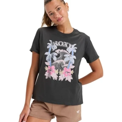 Afbeelding van Roxy Oceanregular Poster Tshirt print, Dames, Maat: Medium, Tarmac