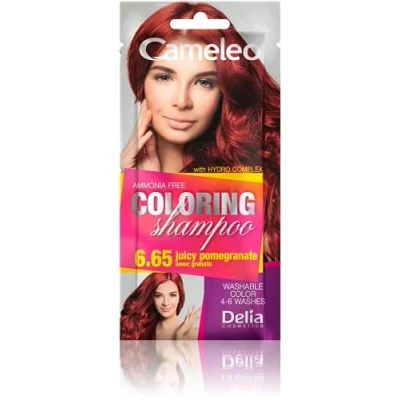 Afbeelding van Cameleo Kleurshampoo Juicy Pomegranate snelle en eenvoudige opfrissing van de kleur &quot;kleur in kleur&quot; zonder ammoniak oxidatiemiddel shampoo zak 40 ml