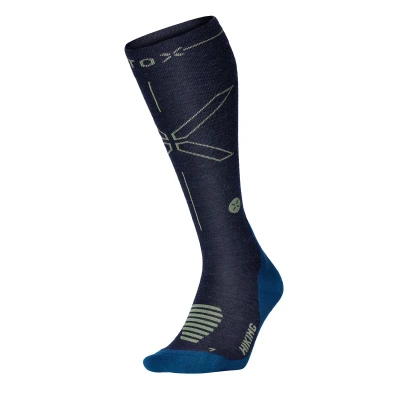 Afbeelding van Merino Hiking Compressiesokken Heren Dark Blue Olive200 1 Blauw Hardloopsokken