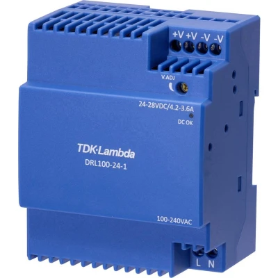 Afbeelding van TDK Lambda DRL100 24 1 Hutschienen home charger (DIN Rail) 24V 3.67A 100.8W Inhalt pc(s)