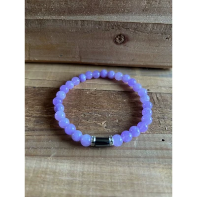 Afbeelding van Armband van amethist natuursteen (6 mm), lengte 17 cm