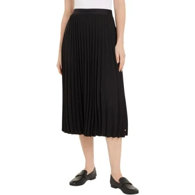Afbeelding van Tommy Hilfiger Pleated MIDI Skirt Plooirok, Dames, Maat: 36, Black