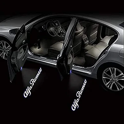 Afbeelding van 2 stuks Logo Deurverlichting, voor Alfa Romeo Giulia Mito Stelvio Brera 147 156 159 GT Auto Zijdeur Licht LED Welkom Ghost Shadow Projector Lights,06