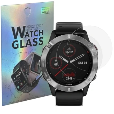 Afbeelding van Screen Protector compatibel met Garmin Fenix 6/6 Pro/6 Pro Solar/6 Sapphire [Pack 2] screenprotector tegen krassen PHONILLICO