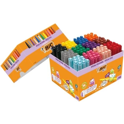 Afbeelding van Kleurstiften BicKids visacolor ecolutions XL assorti schoolbox à 144 stuks