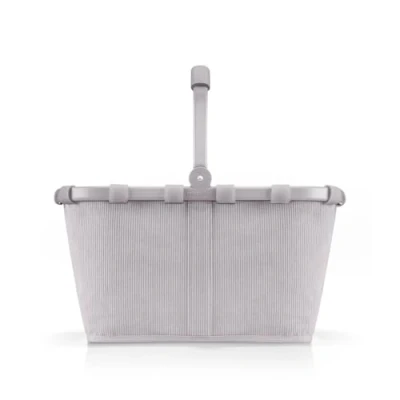 Afbeelding van reisenthel Carrybag Cord Grey stabiele boodschappenmand met veel opbergruimte en praktische binnenzak elegant waterafstotend design