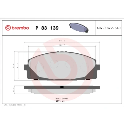 Afbeelding van Brembo Remblokset P 83 139