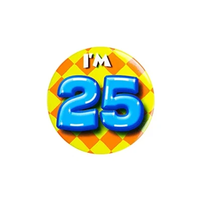 Afbeelding van Verjaardags button I am 25