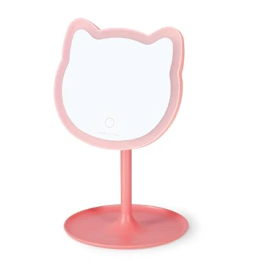 Afbeelding van Legami make upspiegel met licht You Look Purrfect! in kattenvorm, helderheid en helling verstelbaar, dubbele stroomvoorziening via USB of batterijen, voor up