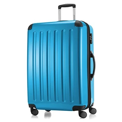 Afbeelding van HAUPTSTADTKOFFER ALEX koffer met harde schaal, trolley, rolkoffer, reiskoffer, 4 dubbele wielen, uitbreiding, blauw, 75 cm,