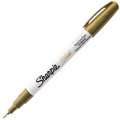 Afbeelding van Sharpie 35532 Verf marker op oliebasis, extra fijne punt, goud, 1 count geweldig voor rotsschilderkunst