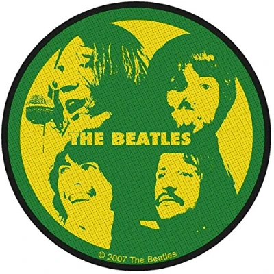 Afbeelding van The Beatles Patch Let it Be Band Logo nieuw Officieel Groen Woven Iron on 9cm