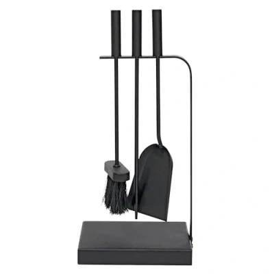 Afbeelding van JVL Belmont Hedendaagse Fireside Companion Curve Tool Set, Staal, Zwart, 23 x 15 45 cm, 3 stuks