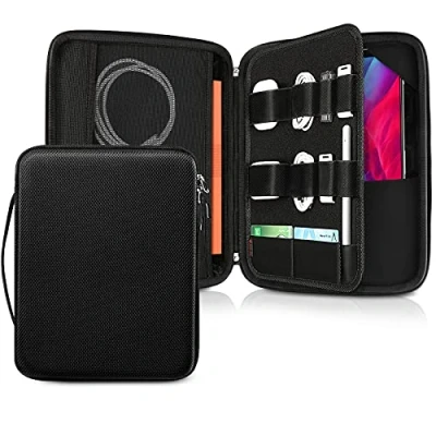 Afbeelding van FINPAC Portfolio Sleeve Bag voor 13 inch iPad Pro M4 &amp; Air M2 2024, 12,9 M1 6e/5e/4e/3e generatie 2022 2018, Tablet draagtas met accessoirevak, past op Magic/Smart Keyboard