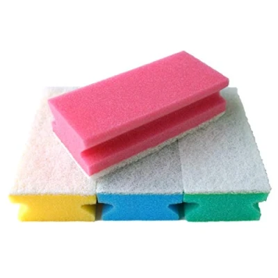 Afbeelding van Sonty 4 stuks schoonmaakspons krasvrij, afwasbaar, groot 15x7x4cm wit (gemengd)