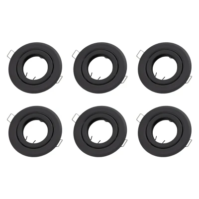 Afbeelding van Inbouwspot, Rond, Kantelbaar, Mat Zwart, 6 Pack GU5.3 / MR16 Fitting (12V) Standaard